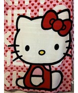 Vintage 1976 Hello Kitty Blanket by Sanrio Fleece Valentines Hearts 34x5... - $24.28