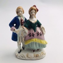 Vintage Occupied Japan Victorian Couple Dancing 4.75&quot; Tall Gold Accents - £11.08 GBP