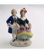 Vintage Occupied Japan Victorian Couple Dancing 4.75&quot; Tall Gold Accents - £10.95 GBP