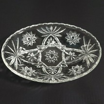 Anchor Hocking VTG Starburst Cut Star of David Oval Nut Candy Relish Dis... - £14.11 GBP