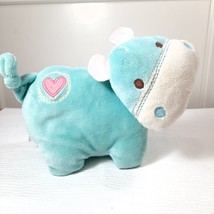 Baby Gund Safari Friends Hippo plush toy rattle chime green heart stuffe... - $17.00