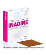 Inadine 5cm x 5cm Non-Adherent Wound Dressings, Povidone Iodine, AntiMic... - £7.47 GBP+