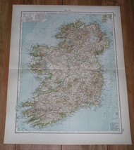 1914 Original Antique Map Of Ireland / Dublin Ulster Connaught Leinster Munster - £39.11 GBP