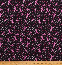 Cotton Breast Cancer Awareness Pink Ribbons Fabric Print by the Yard D580.55 - £10.40 GBP