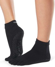 TOESOX Grip Pilates Barre Socks (Size: M) Black Non Slip Ankle Full Toe ... - $452.01 MXN