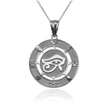 Sterling Silver Eye of Horus Good Luck Amulet Pendant Necklace - $24.99+