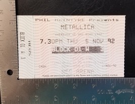METALLICA - VINTAGE NOV 5, 1992 BIRMINGHAM, ENGLAND MINT CONCERT TICKET ... - $20.00
