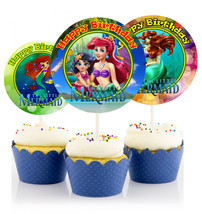 12 Little Mermaid Inspired Party Picks, Cupcake Picks, Cupcake Toppers S... - £9.41 GBP