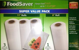 FoodSaver  Special Value Combo Pack 8", 11" Rolls 36 Pre-Cut Qt Bags New Sealed - $36.21