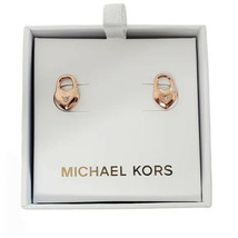 Michael Kors Rose Gold Heart Padlock Stud Earrings NIB - £39.56 GBP