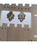 Vintage Gold Tone Leaf French Lever Earrings - $13.50