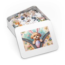 Jigsaw Puzzle in Tin, Easter, Dog with Bunny Ears, Personalised/Non-Personalised - £28.06 GBP+