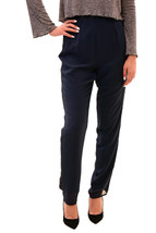 FINDERS KEEPERS Womens Straight Fit Trousers Solid Navy Size S - $60.96
