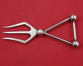 English Victorian Sterling Silver Bread Fork art deco bars &amp; balls 1895 5 5/8&quot; - £240.05 GBP