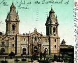 Vtg Cartolina 1907 Catedral De Lima Cartolina Antigua Perù Udb - $19.29