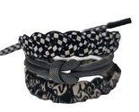 Rastaclat Shoelace Bracelet Lot Of 3 Adjustable Black Grey White - $29.70