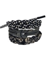 Rastaclat Shoelace Bracelet Lot Of 3 Adjustable Black Grey White - $29.70