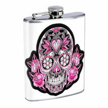 Sugar Skull D14 8oz Hip Flask Stainless Steel Day of the Dead Los Muertos Art - £11.63 GBP