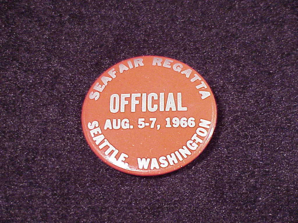 1966 Seafair Regatta Official Pinback Button, Pin, from Seattle, Washington, Wa - £7.78 GBP