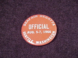 1966 Seafair Regatta Official Pinback Button, Pin, from Seattle, Washing... - £7.81 GBP