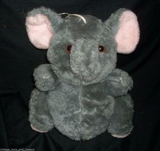 11&quot; Vintage Gray &amp; Pink Kmart Store Potbelly Elephant Stuffed Animal Plush Toy - £29.61 GBP