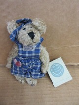 NOS Boyds Bears Clementine 1985-98 7&quot;  Blue Plaid Dress Plush Bear  B36 F - £21.37 GBP