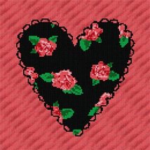 pepita Roses Heart Needlepoint Canvas - $82.00+