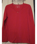 NWT - NAUTICA Adult Size S Red Long Sleeve Sleepwear Top with Anchor Accent - £18.82 GBP