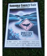 Sonoma County Fair CA Wine Vineyards Lithograph 1987 Poster Poultry In M... - £175.22 GBP