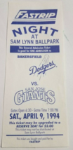 April 9 1994 Bakersfield Dodgers Defunct Ticket San Jose Giants Paul Lo Duca - £3.92 GBP