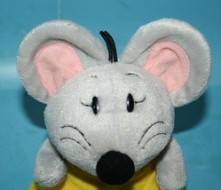 Preferred Plush Mouse Yellow Overalls 6&quot; Gray Plush Stuffed Rat 2002 Soft Toy - $20.32