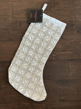 Christian Siriano beaded Christmas stocking Ivory  With Pearls New - £31.31 GBP