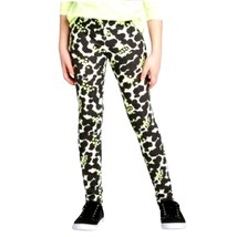 CAT &amp; JACK Leggings Leopard stretch Pants Neon &amp; black Animal print - £9.58 GBP