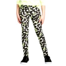 CAT &amp; JACK Leggings Leopard stretch Pants Neon &amp; black Animal print - £9.77 GBP