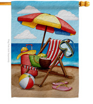 Beach Chair House Flag Fun And Sun 28 X40 Double-Sided Banner - £29.20 GBP