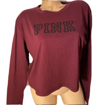 Nwt Victoria Geheimnis PINK Alltag Langärmelig Grafik Gekürzt T-Shirt Größe - $21.64