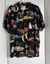 Shirt Paradise Found Hawaii General Motors Cars Wooden Buttons Vintage Size L - £33.10 GBP