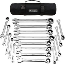 Ratcheting Wrenches Set 18 Pc Metric Master Chrome Vanadium Steel NEW - £94.98 GBP