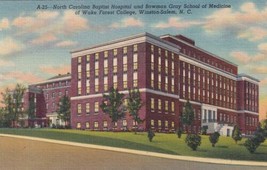 Winston-Salem NC Baptist Hospital Bowman Gray School of Medicine Postcard E04 - £3.90 GBP