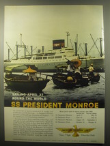 1959 American President Lines Cruise Ad - Sailing April 27 round the world - £11.98 GBP