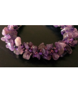 Amethyst Nugget bead  Bracelet Kumihimo 7&quot; Christmas Gift/Womens/Elegant... - $670.37 MXN