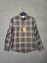 Weatherproof Antique Flannel Shirt Mens M Brown Plaid Button Down NEW - $26.60