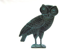 Bronze sculpture of Greek owl  , Athenian metal statue , Museum Art - £31.17 GBP