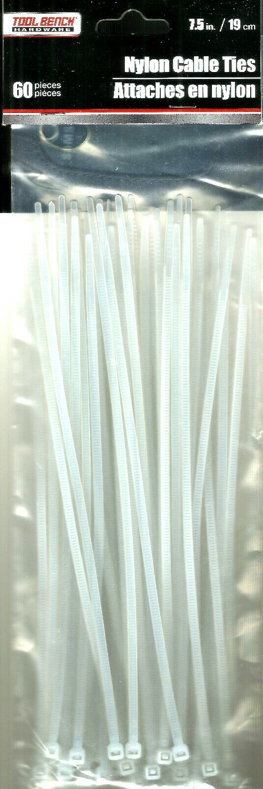 60 White Nylon CABLE TIES 7 1/2&quot; x 3/16&quot; 60 lb Test zip cord wire Wraps ... - $18.11
