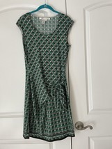 Max Studio Geometric Print Sleeveless Dress Green Multi Faux Tie Wrap Sz S - $254.49 MXN
