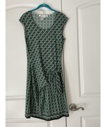 Max Studio Geometric Print Sleeveless Dress Green Multi Faux Tie Wrap Sz S - $13.81