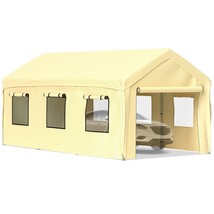 Waterproof Car Canopy 10x20FT - Heavy Duty Steel Frame &amp; PE Fabric Prote... - $8,344.43 MXN