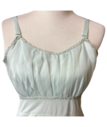 Vintage Chiffon Satiny Nightgown Women’s Sz 36 Blue Nylon Braided Trim F... - $62.94 CAD