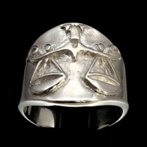 Sterling silver Libra ring Zodiac Horoscope symbol Air Star sign high polished 9 - £67.93 GBP