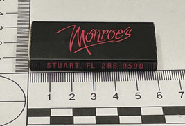 Vintage Matchbox  Cover Monroe’s   Stuart, Florida  gmg  unstruck - £9.29 GBP